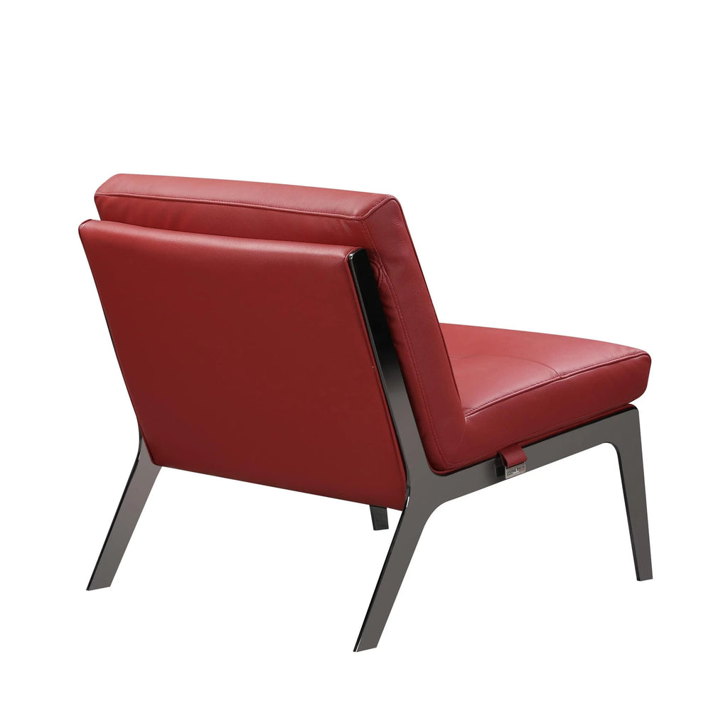 Red Genuine Italian Leather Accent Chair M2291