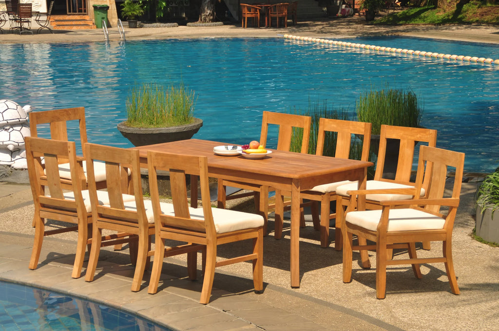 Grade-A Teak 8 Seater 9 Pc Dining Set I2516