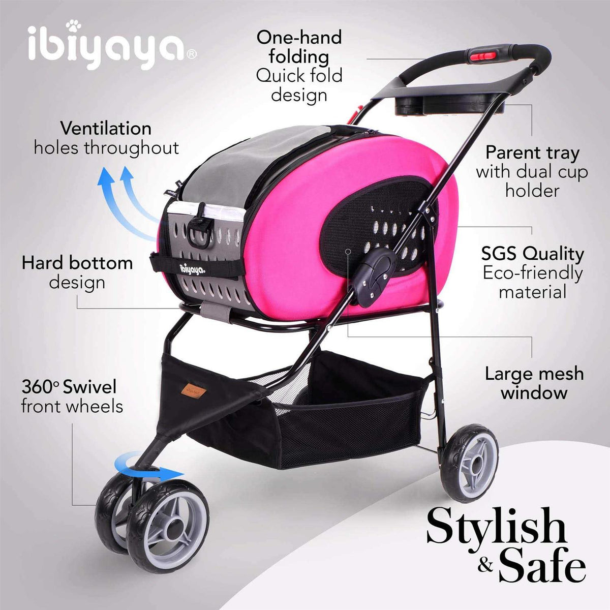 5-in-1 Combo EVA Pet Carrier Stroller I277241