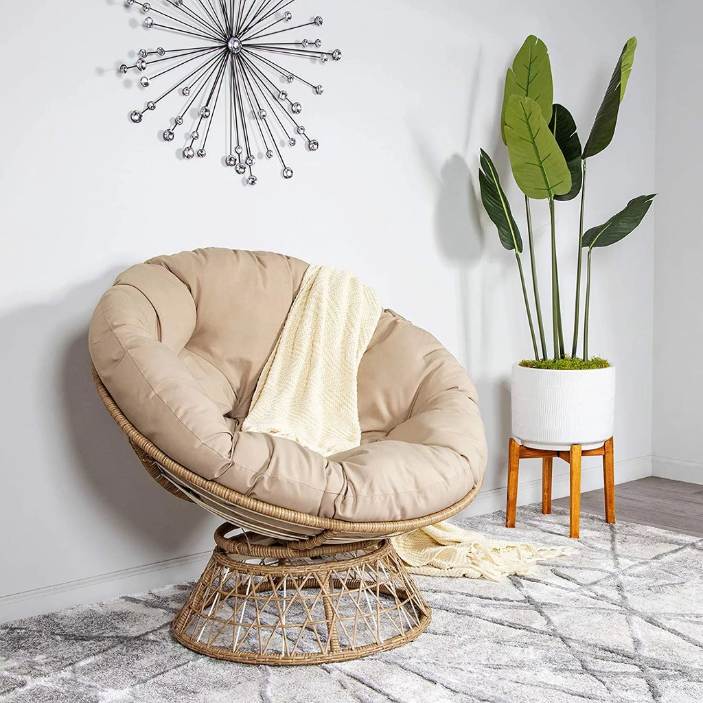 Tan Wood Swivel Chair A666721