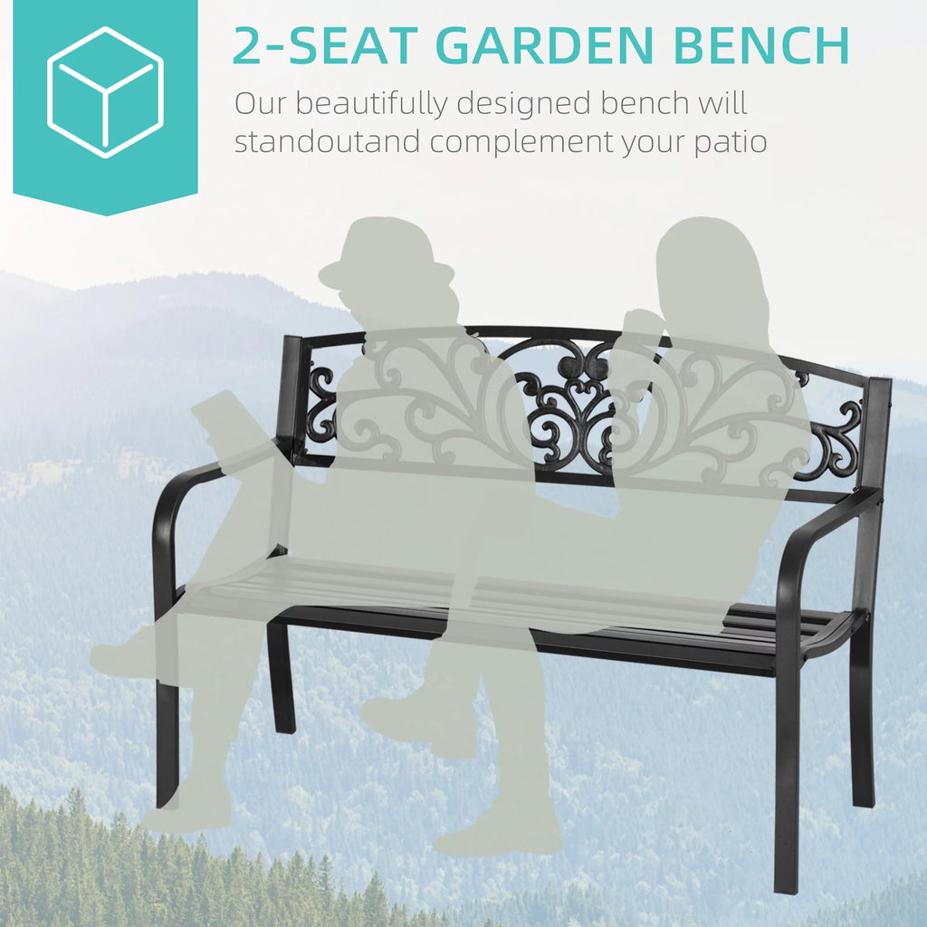 50" Steel 2 Seat Garden Bench B6663