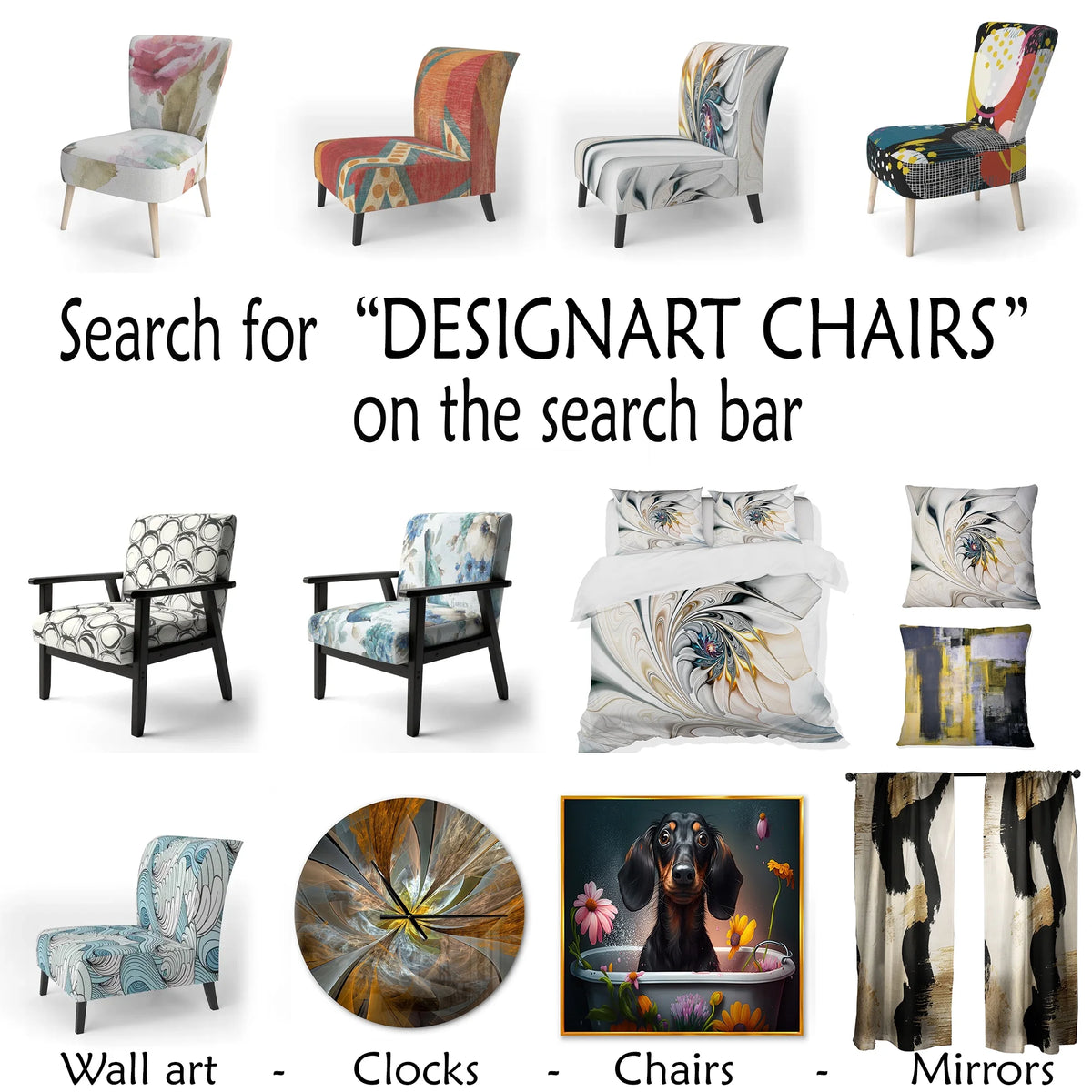 Black And White Upholstered Accent Chair D714