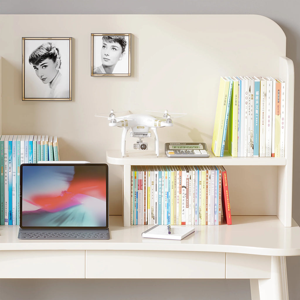 Kids Wooden Study Desk with Bookshelf and Two Drawers B837