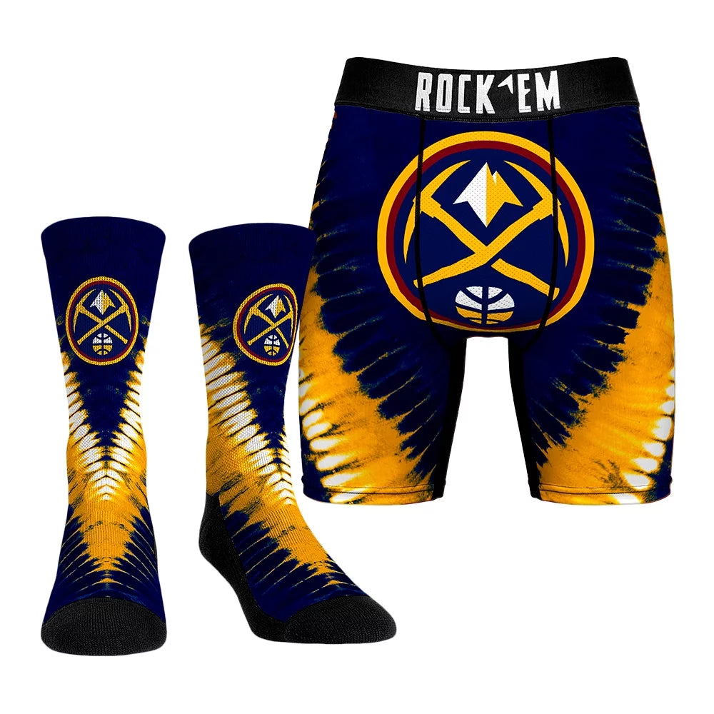 Men's Tie Dye Underwear and Crew Socks Combo Pack V3676