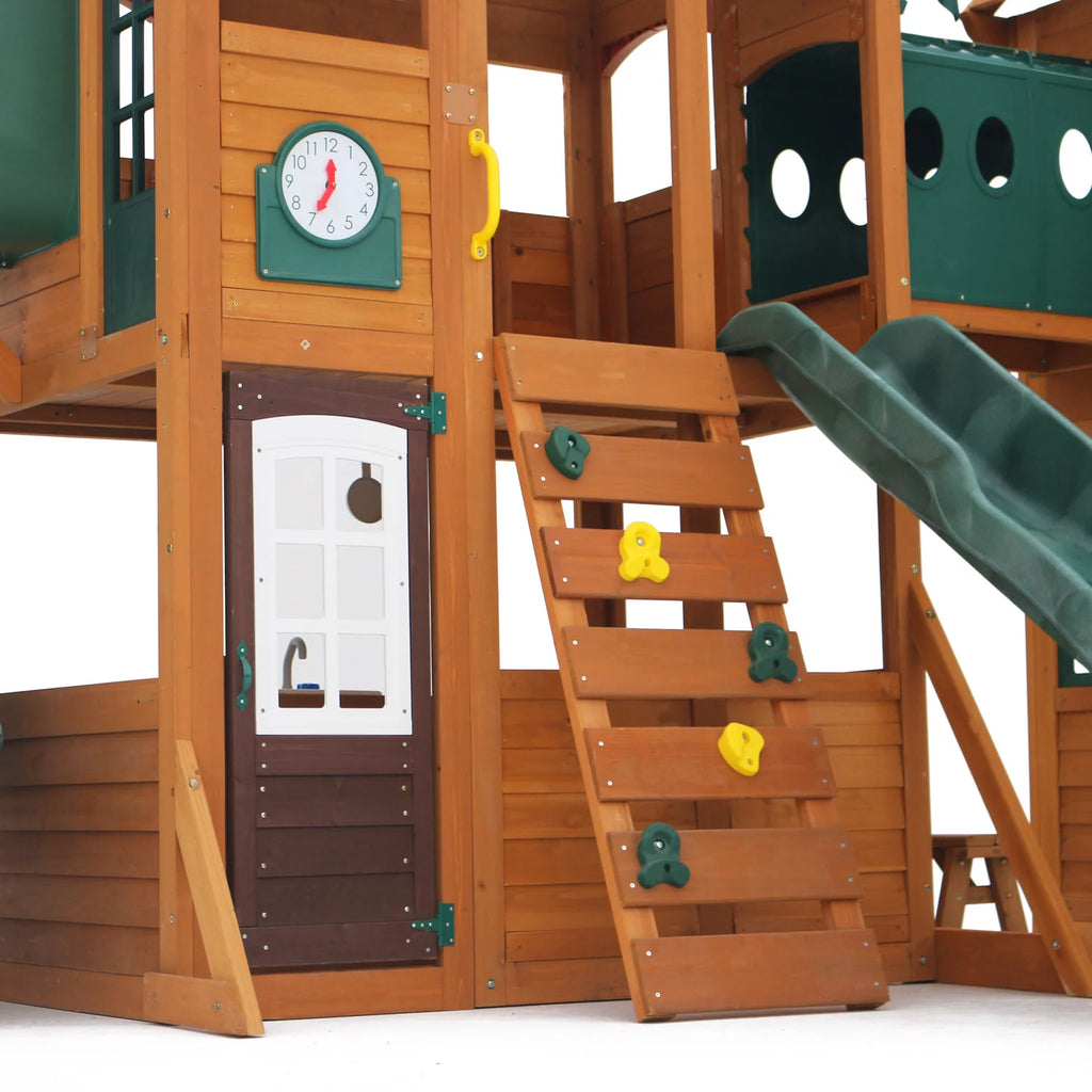 Wooden Swing Set with Tunnel, Slides and Kitchens M5865