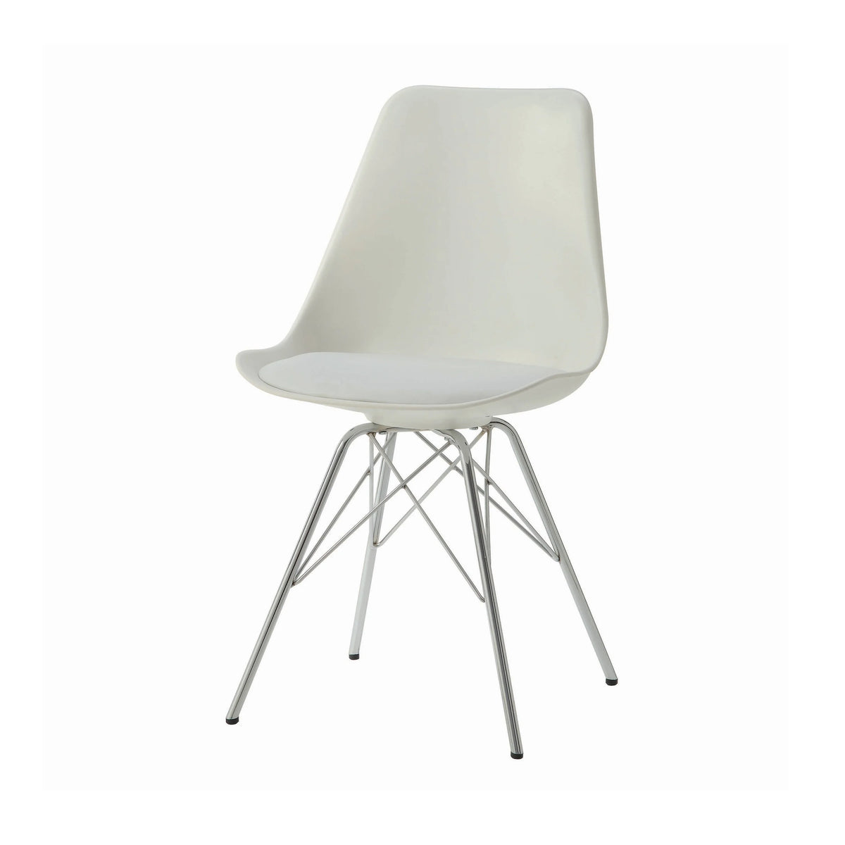 White and Chrome Dining Chairs Set of 2 R52507