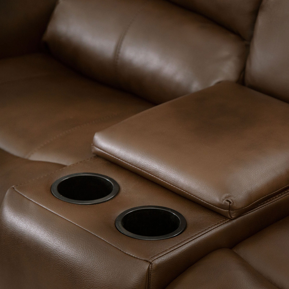 Camel Leather Reclining Loveseat T73309