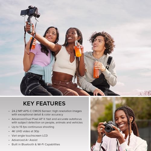 Black Mirrorless Camera with 24.2 Megapixel CMOS Sensor and 4K Video J515571
