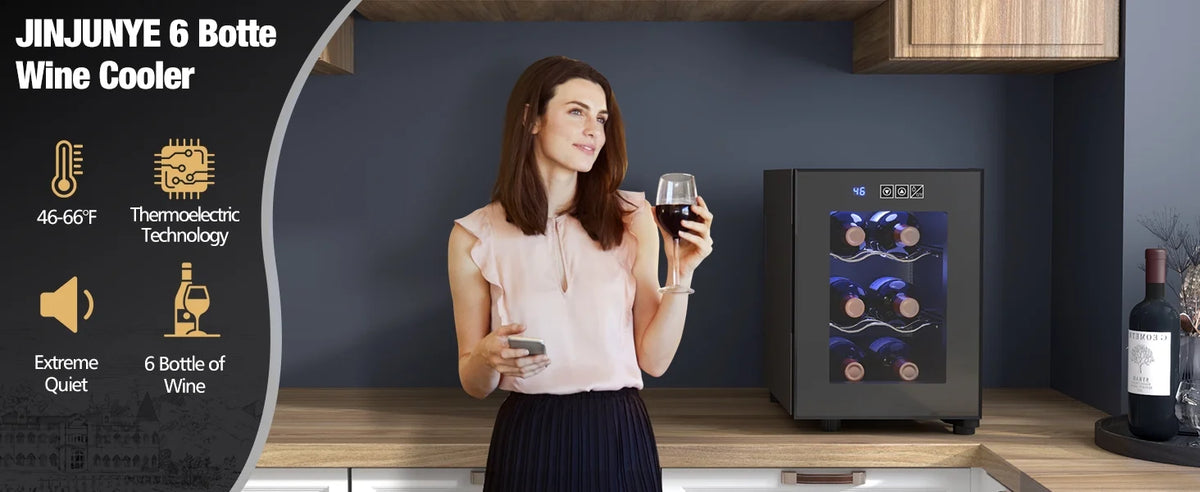 6 Bottle Wine Cooler with Digital Temperature Control U9177