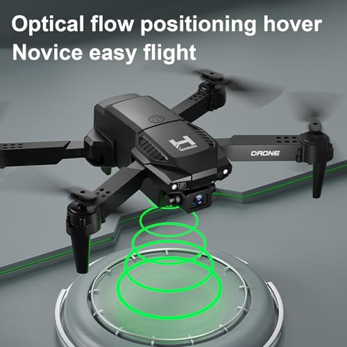 Mini Drone with Camera, 1080P WiFi FPV, Foldable, 2 Batteries, Black I7007