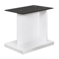 White 22 in. Glass Top Wood Side End Table T893778