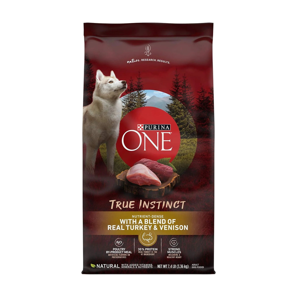 Turkey and Venison Dry Dog Food 7.4 lb Bag Pack of 16 J8728