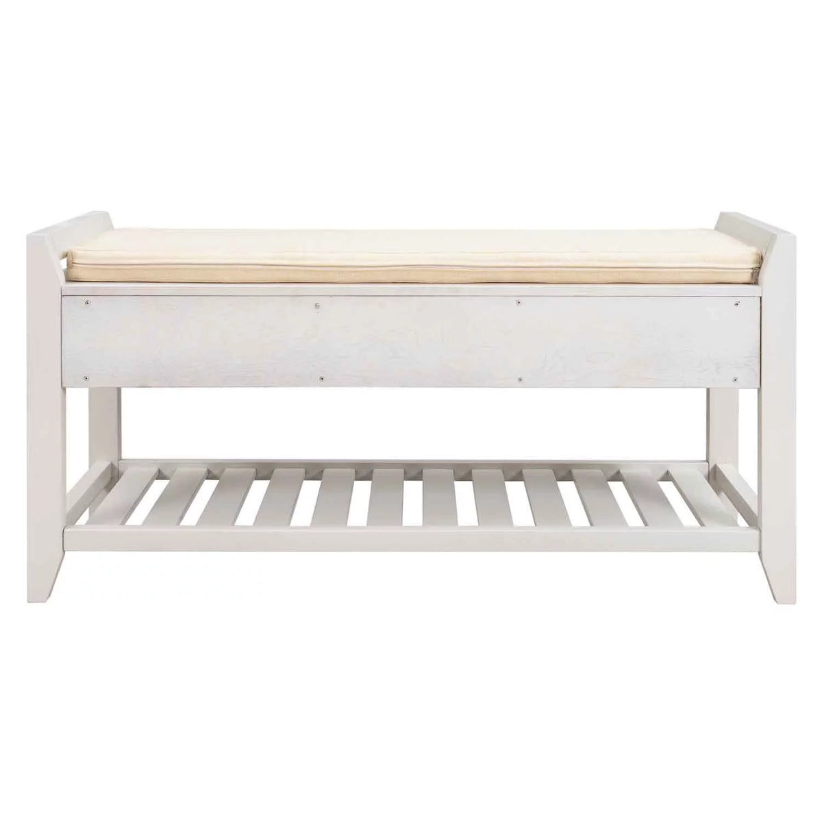 Wood Storage Bench with Cushion and 2 Drawers L323