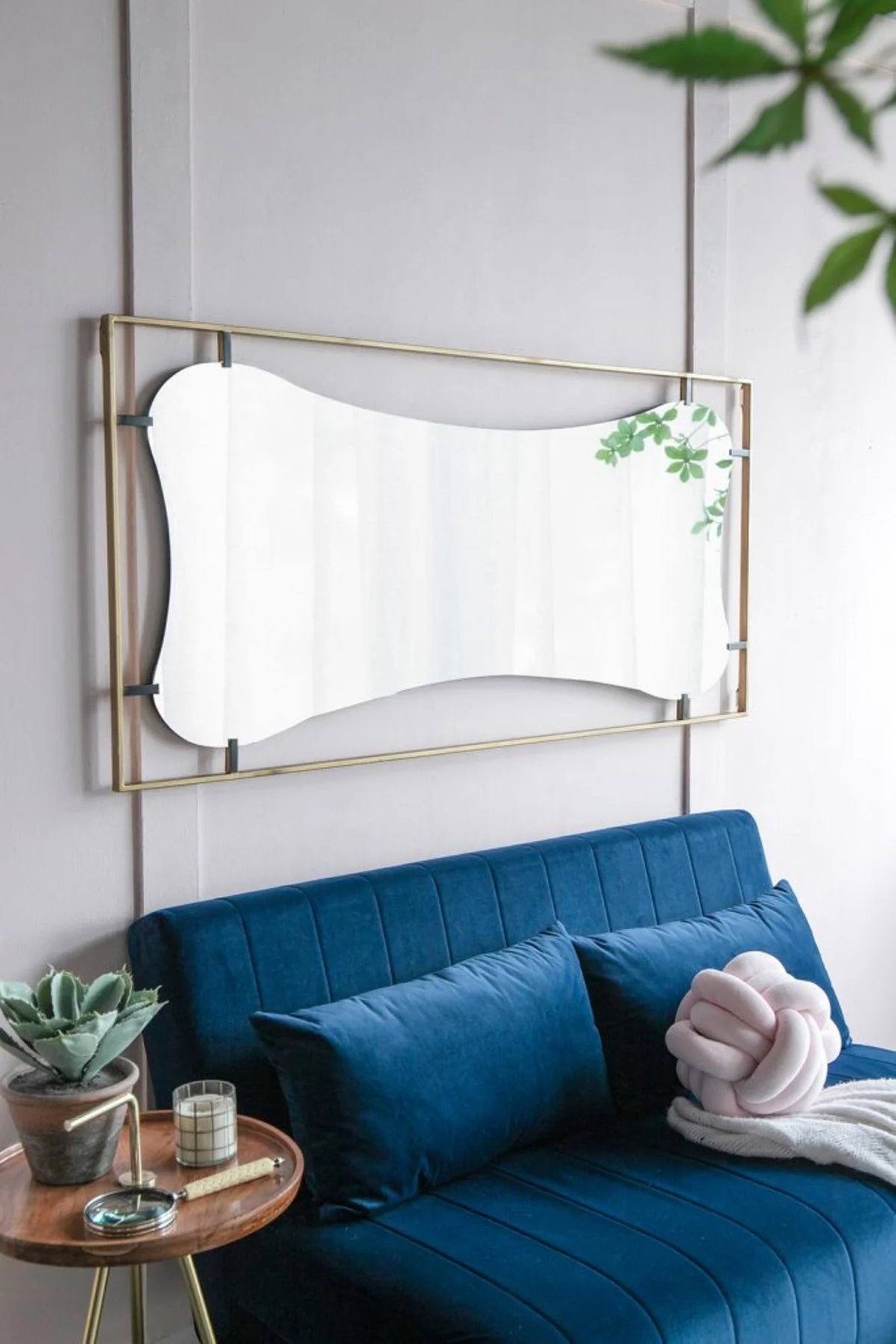 Gold Wall Mirror with Metal Frame L527236