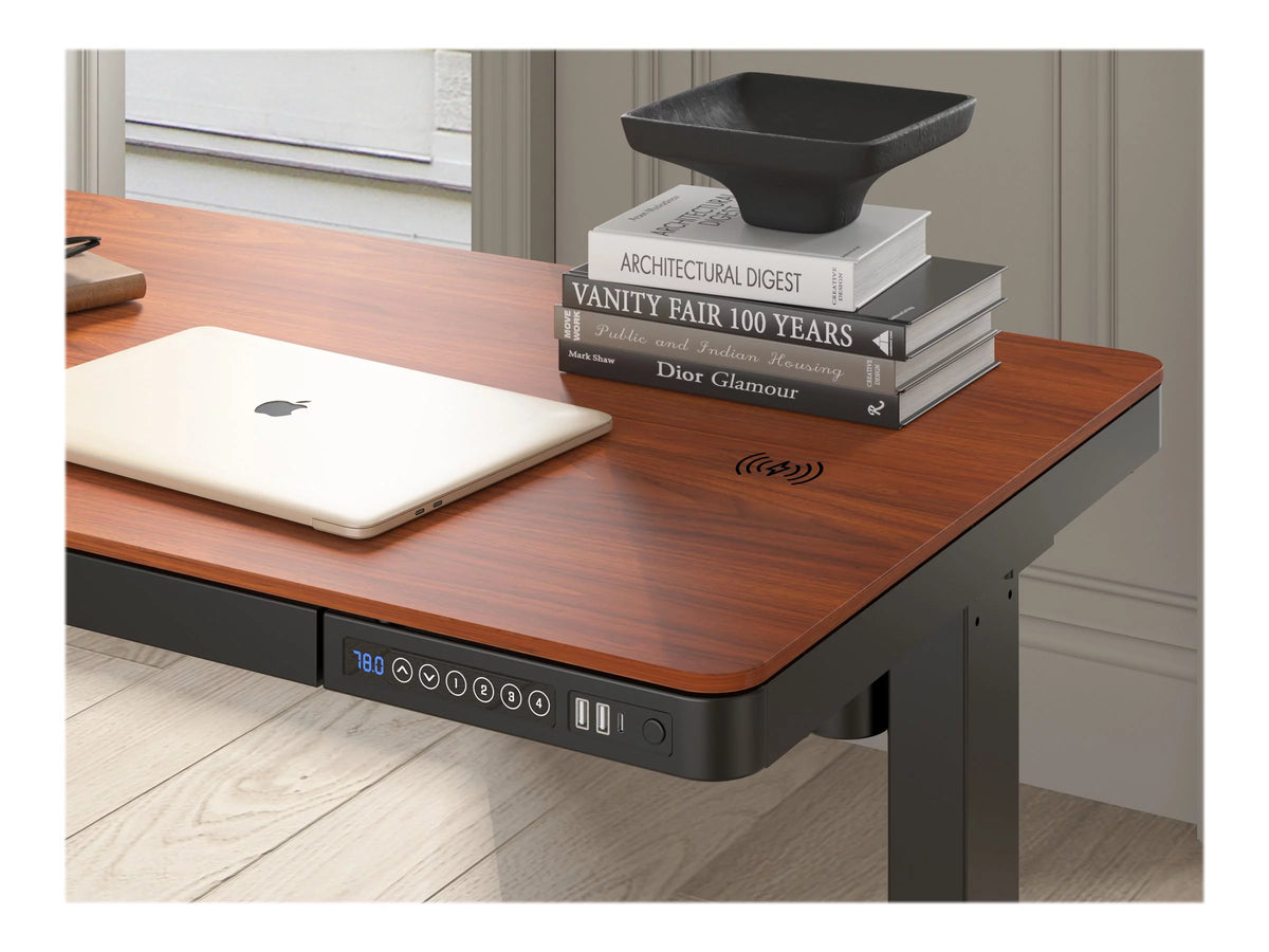 Sit/standing desk electric height adjustment walnut L73814