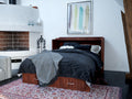 Queen Wood Murphy Bed Chest with Mattress, Drawer & Charger in Walnut S151252