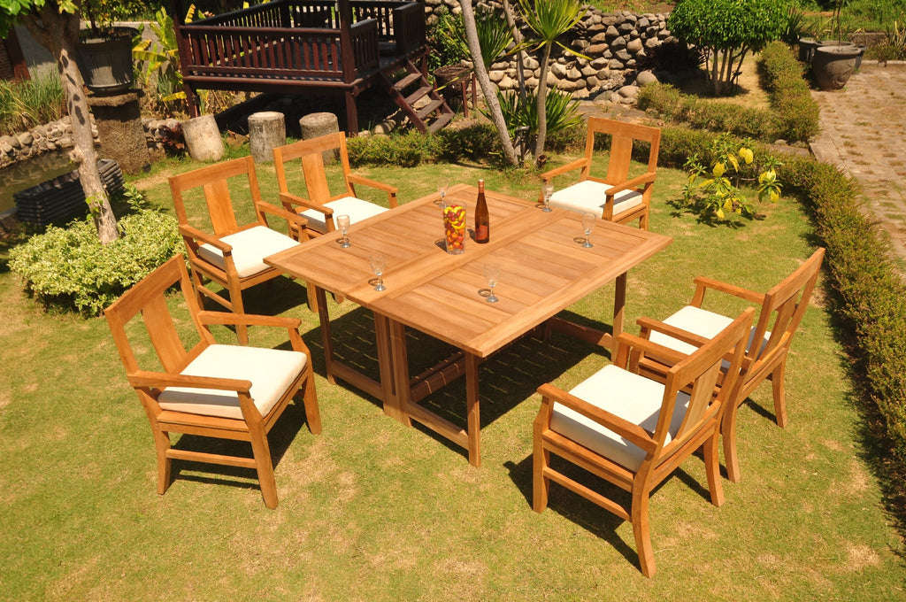 Grade-A Teak 7 Pc 6 Seater Dining Set F458107