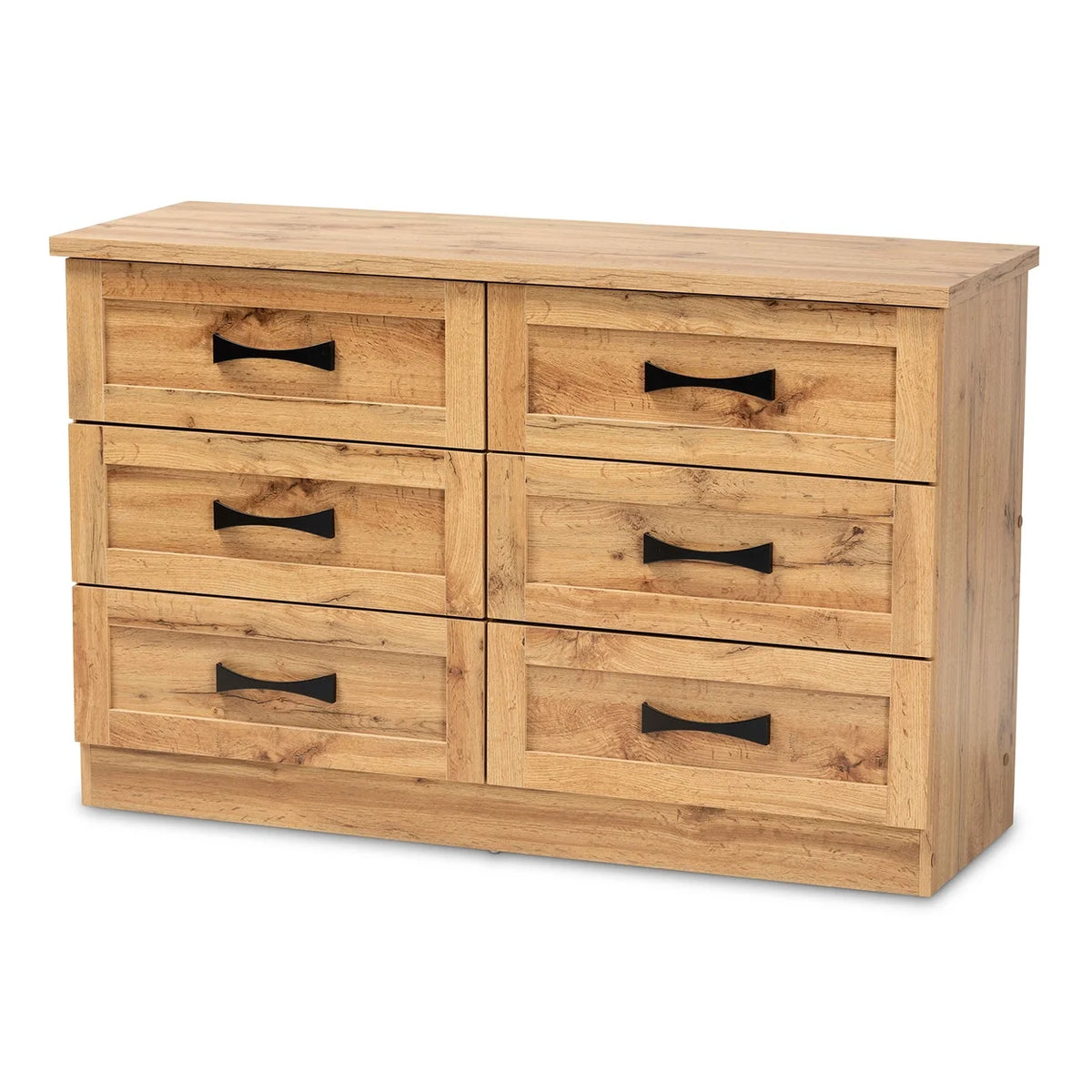 6 Drawer Oak Brown Wood Dresser D1858