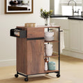 Kitchen Island on Wheels with Open Shelf D982