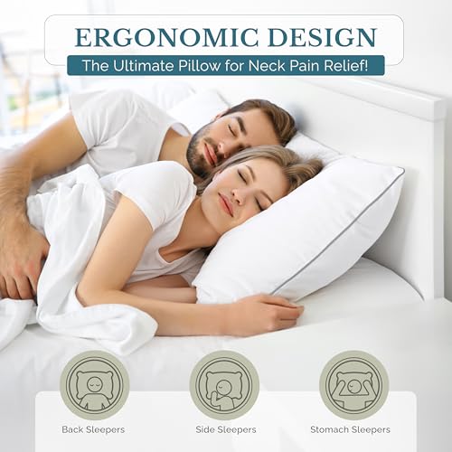 King Size Bed Pillows Set of 2 White Y36684