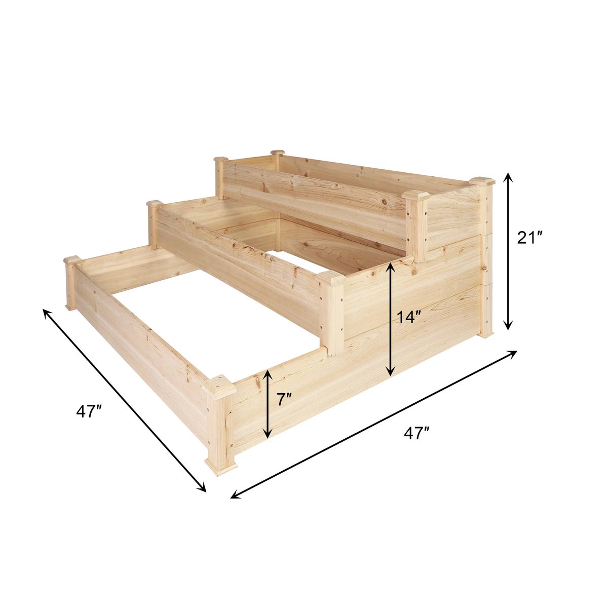 3 Tier Raised Wooden Garden Bed Planter Box D599673