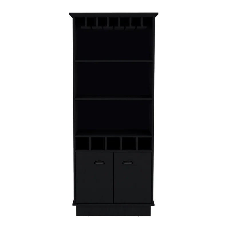 Black Manufactured Wood Bar Cabinet U73388