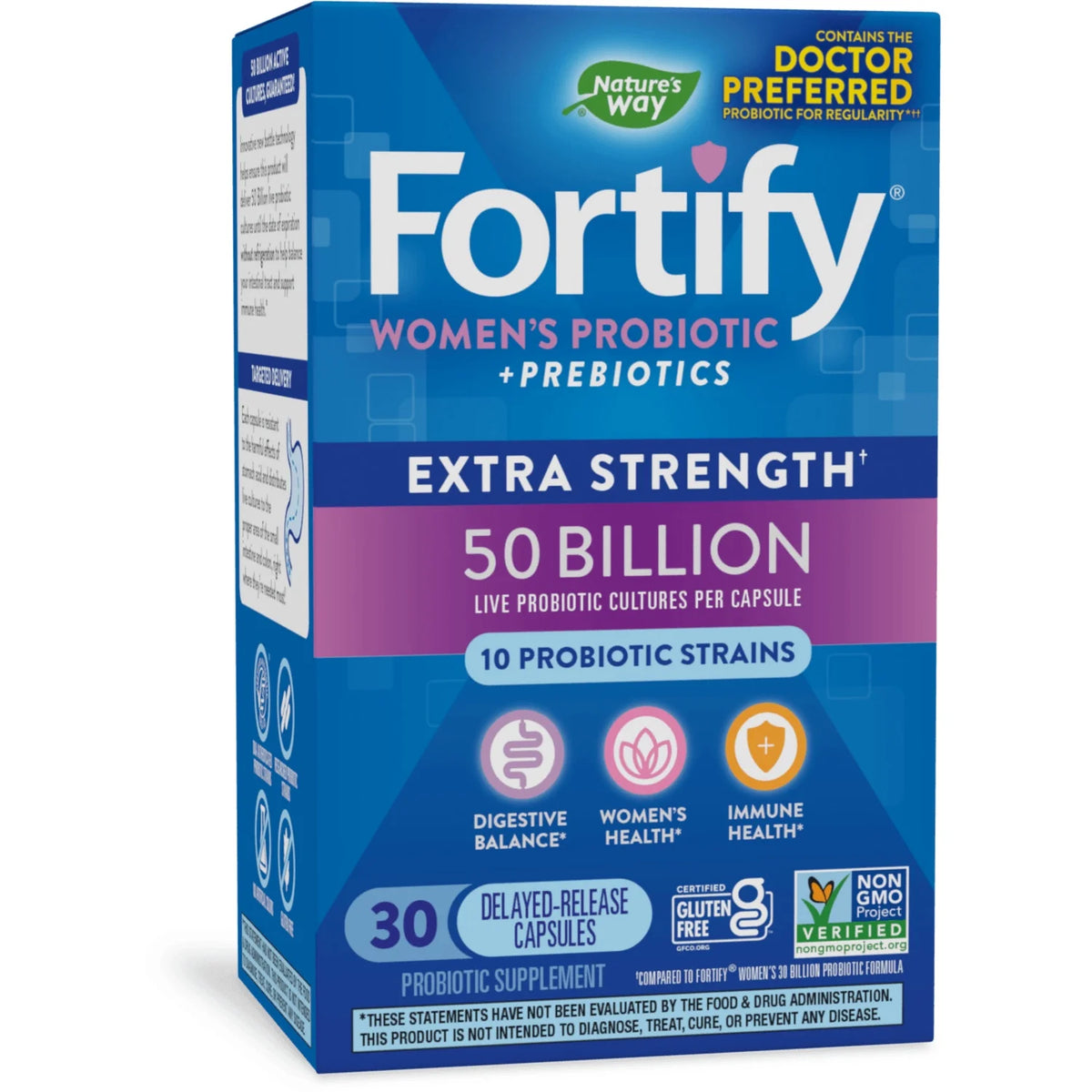 Women's Extra Strength Probiotic Capsules, 50 Billion Live Probiotics, 30 Count D61231