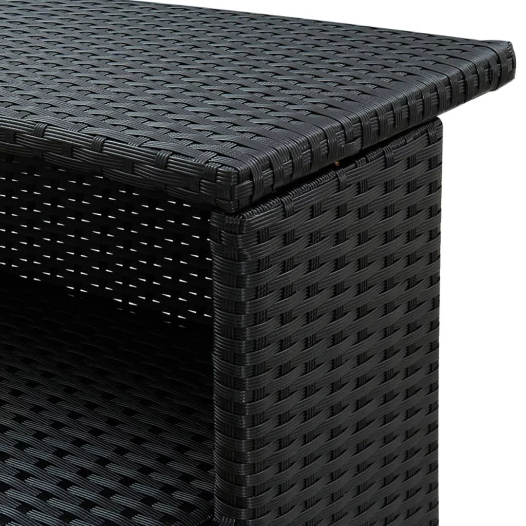 Black Poly Rattan 2-Tier Bar Table L9176