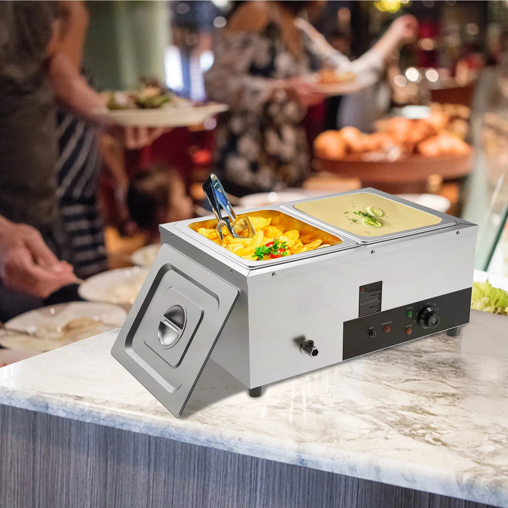 Commercial Electric Food Warmer 2*12Qt Pan W4893