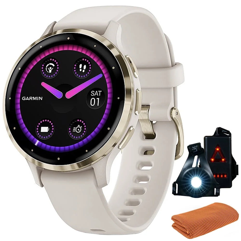 Gold Steel Bezel Ivory Case 41mm Health Fitness GPS Smartwatch H11478