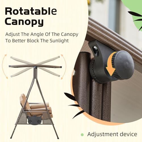 Oversized 3 Seat Outdoor Porch Swing with Hardtop A652