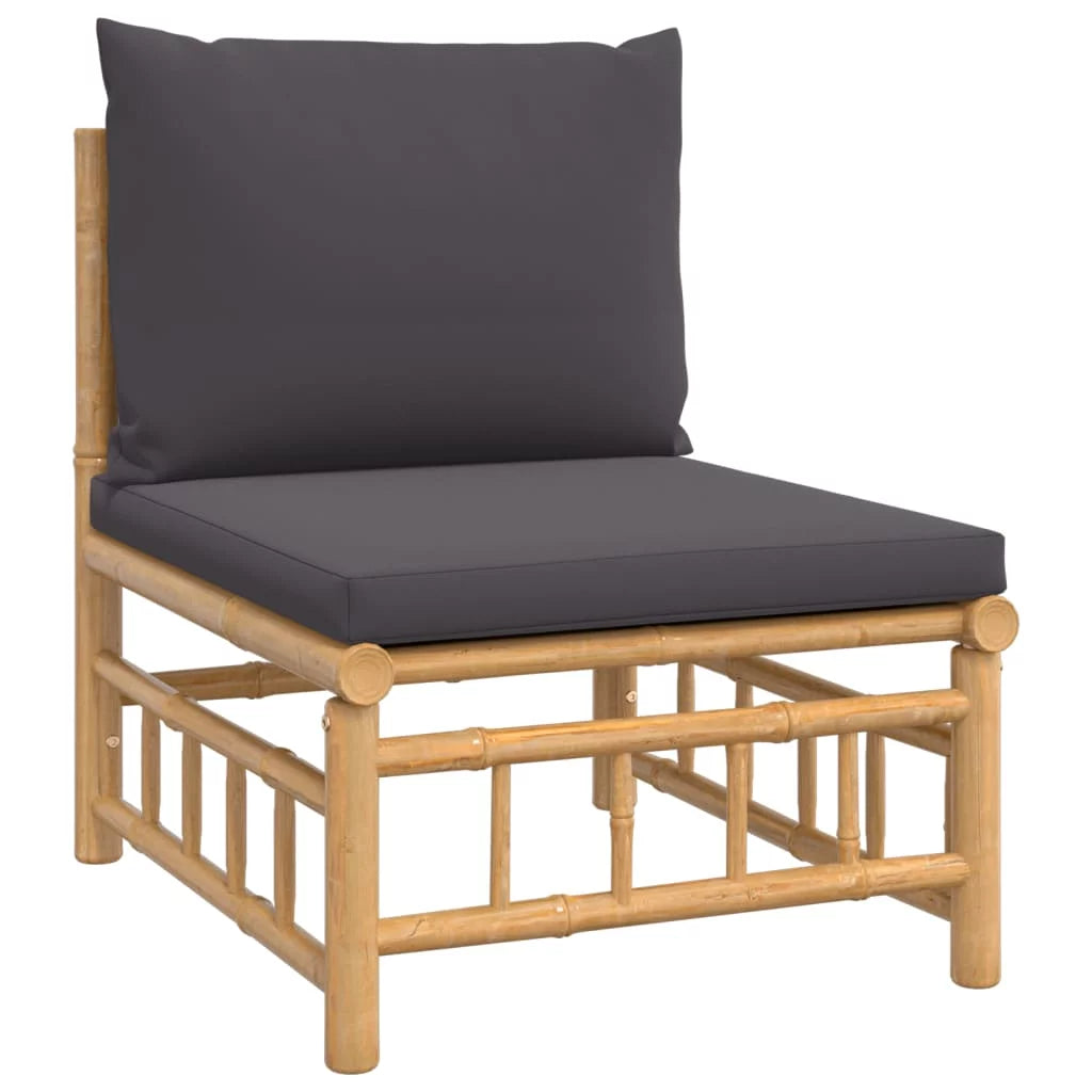 7 Piece Patio Set with Dark Gray Cushions U397039