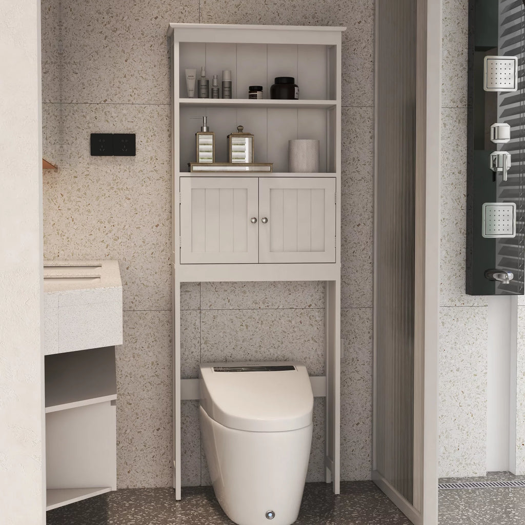 Wood Over The Toilet 2-Tier Storage Cabinet, White U99502