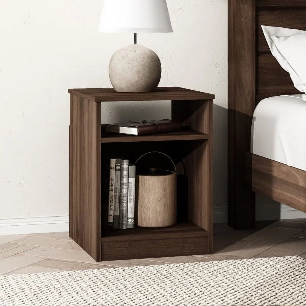 Dark Walnut Open Shelf Nightstand F40722