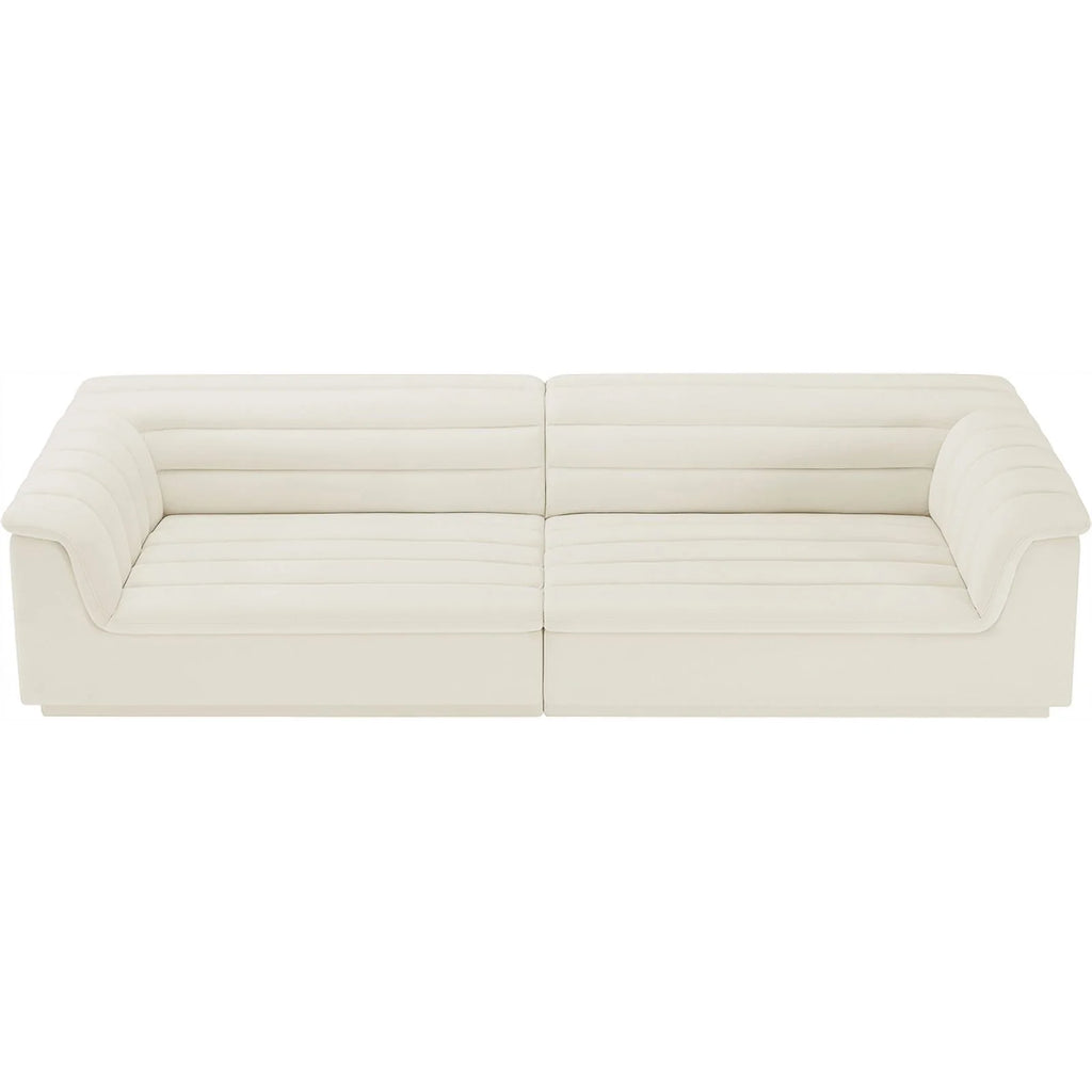 Cream Velvet Modular Sofa Z7973