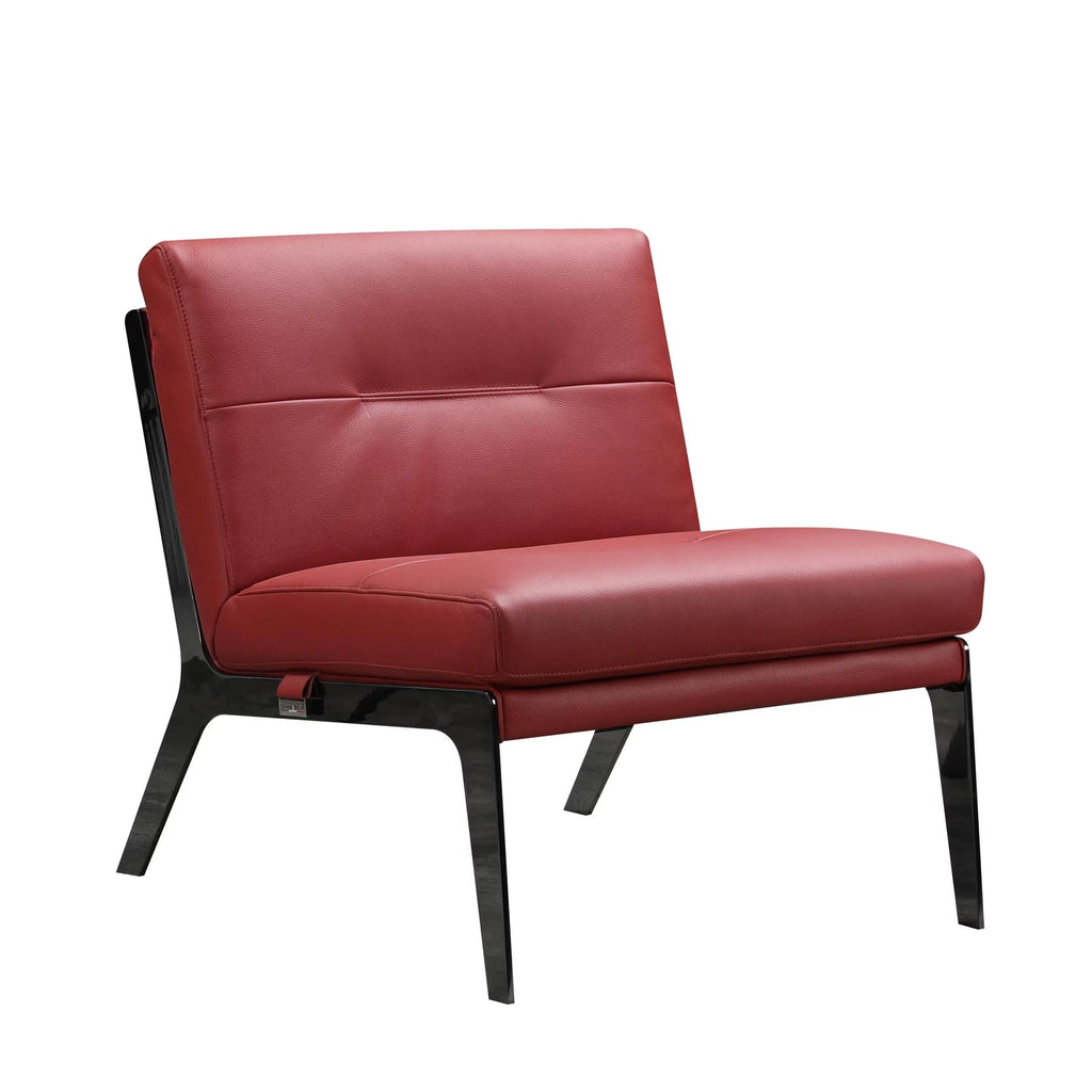 Red Genuine Italian Leather Accent Chair M2291