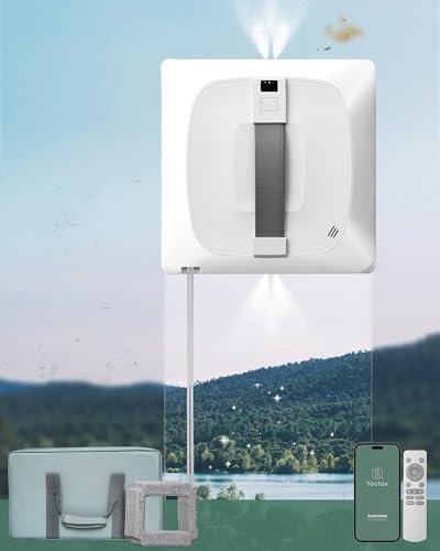 White Window Cleaning Robot with Dual Cross Water Spray W340978