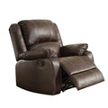 Brown Leather Upholstered Metal Reclining Chair L947155
