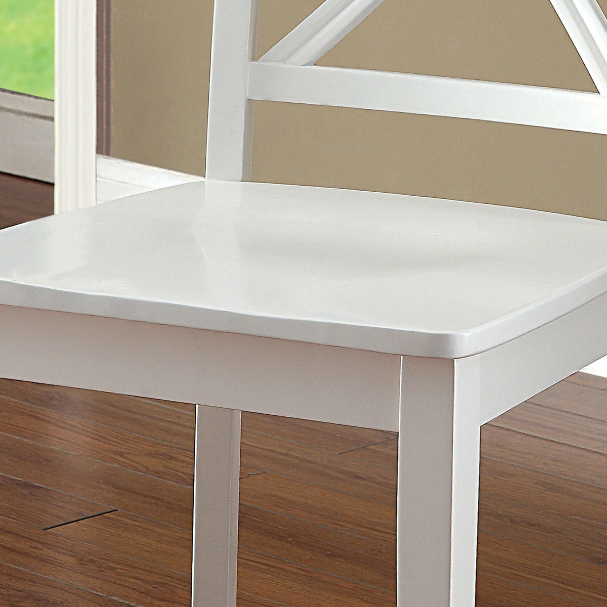 White Wood Dining Chairs Set of 2 T9988