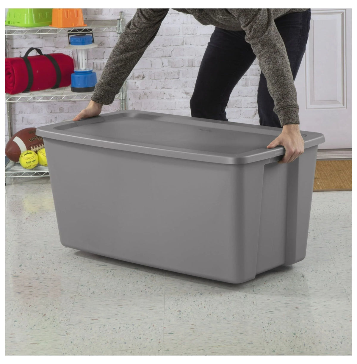 50 Gallon 2 Pack Extra Large Plastic Storage Tote with Lids K794