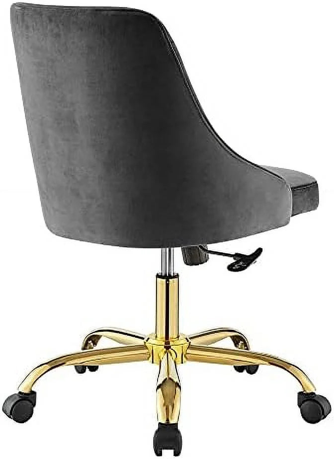 Tufted Swivel Velvet Office Chair V7241