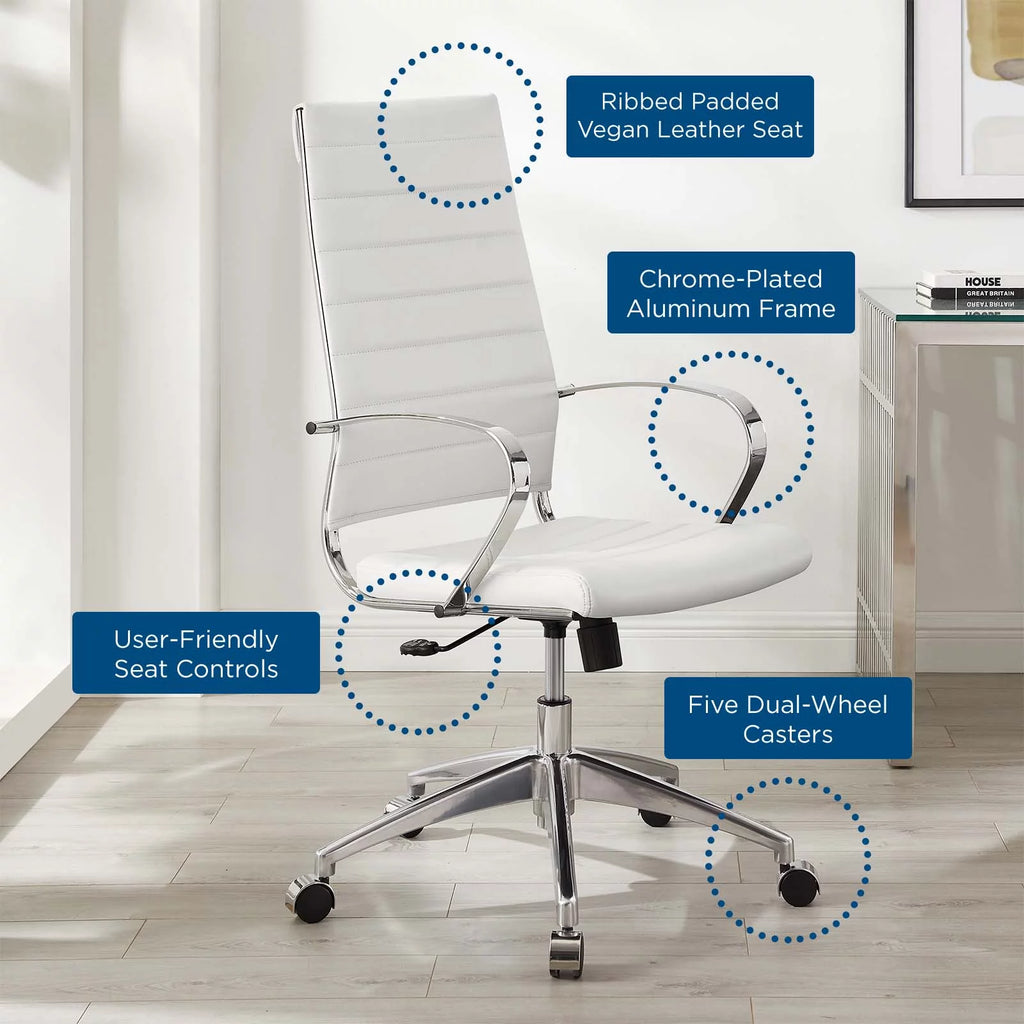 White Faux Leather High Back Chair Z465