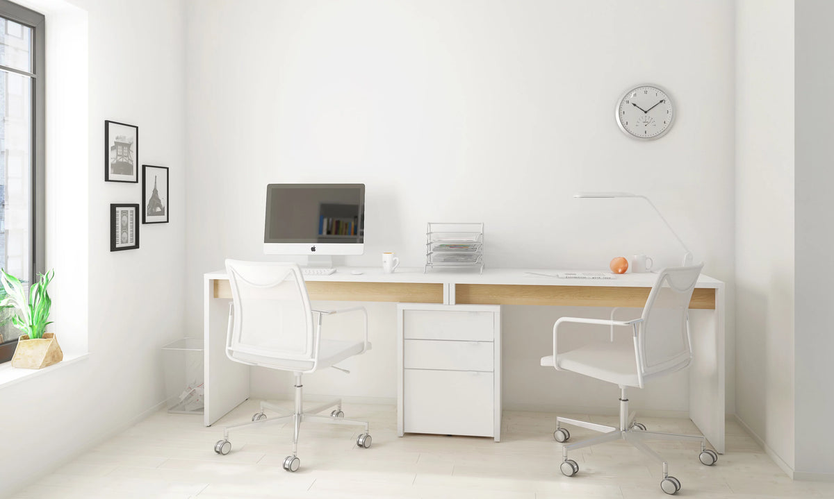 3 Piece Home Office Set Natural Maple & White Y921436