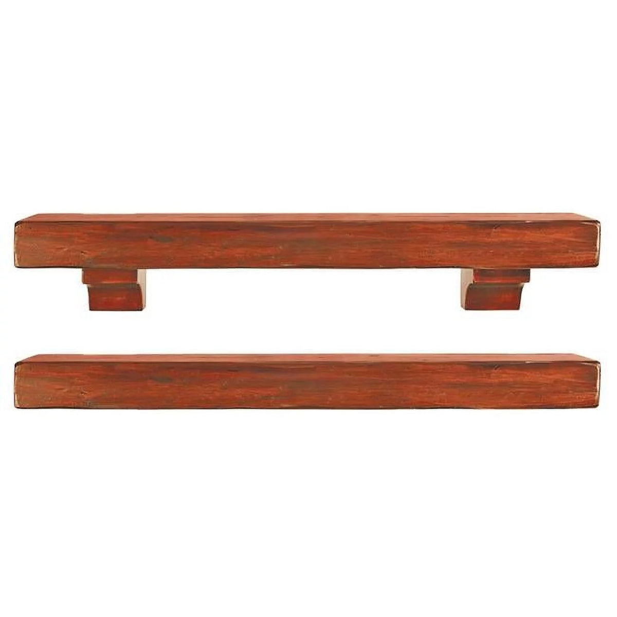 72 in. Medium Finish Rustic Distressed Shelf S3081