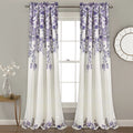 Purple Floral Room Darkening Window Panel 2-Pc Set F8356