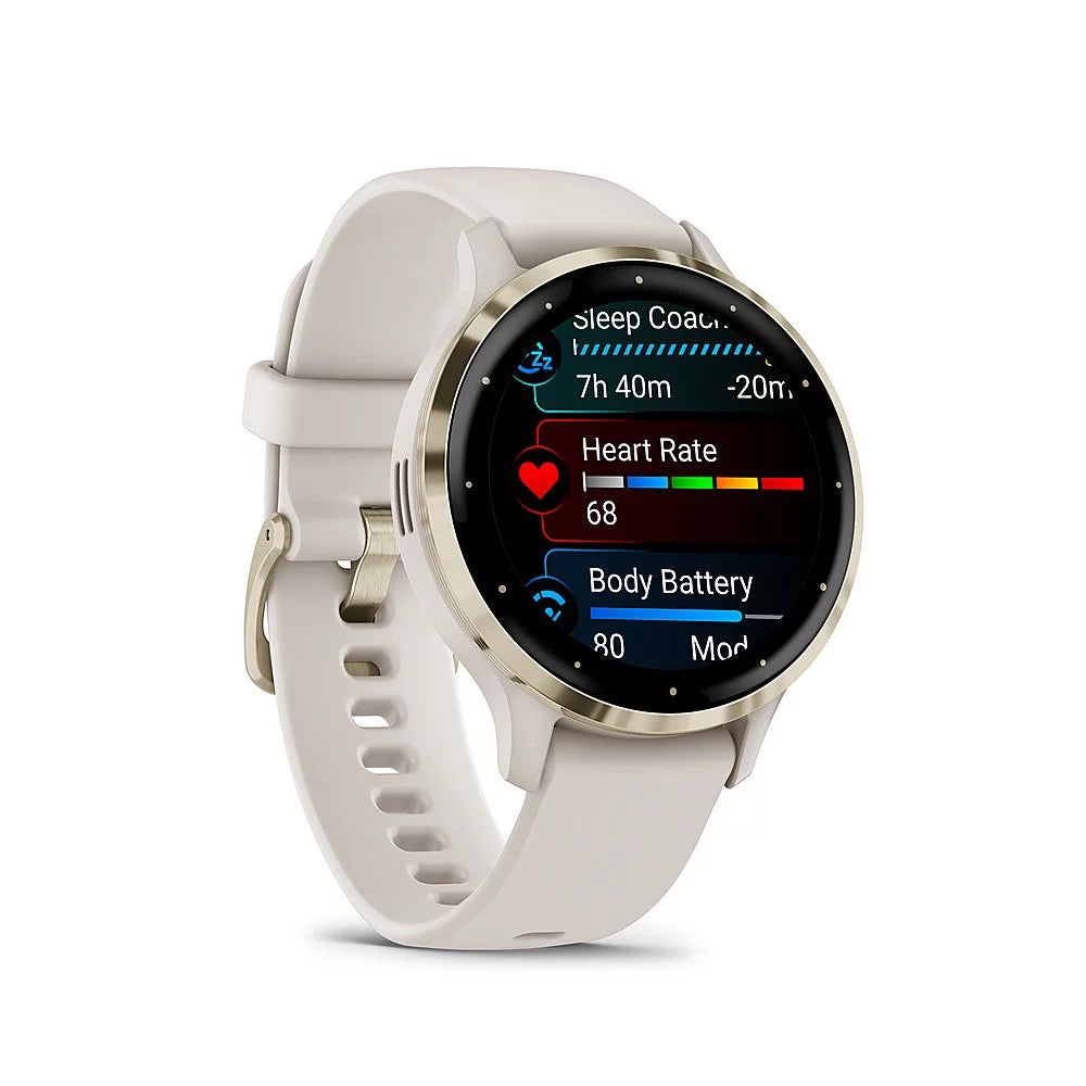 Gold Steel Bezel Ivory Case 41mm Health Fitness GPS Smartwatch H11478