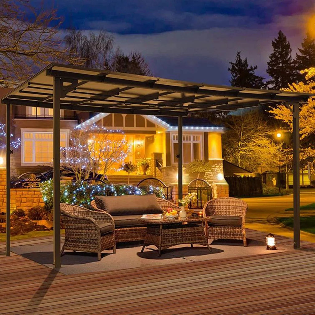 Aluminum Pergola with Canopy 10 Ft. W x 10 Ft. D B939