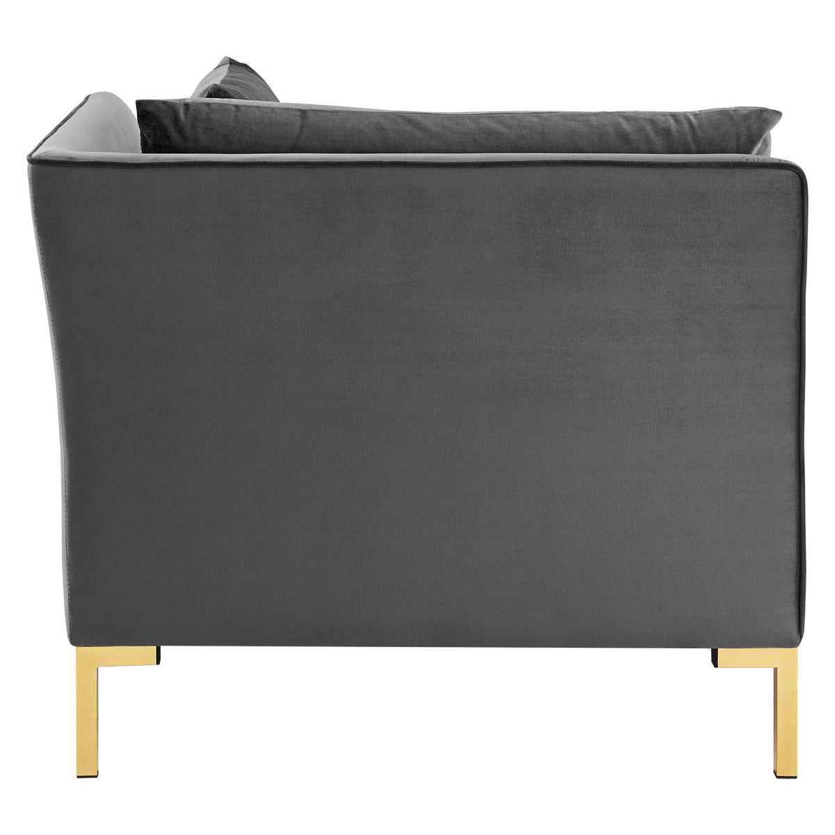 Gray Performance Velvet Sectional Sofa Corner Chair Z107