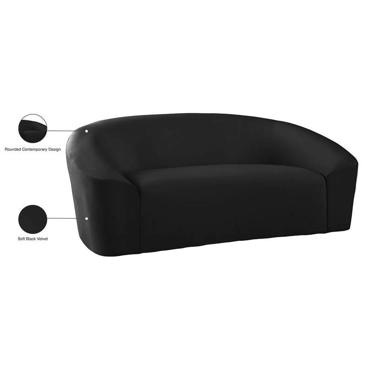 Black Velvet Loveseat P156023