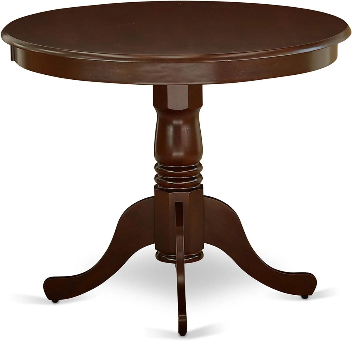 Antique 3 Piece Round Dining Table and 2 Faux Leather Chairs W67743